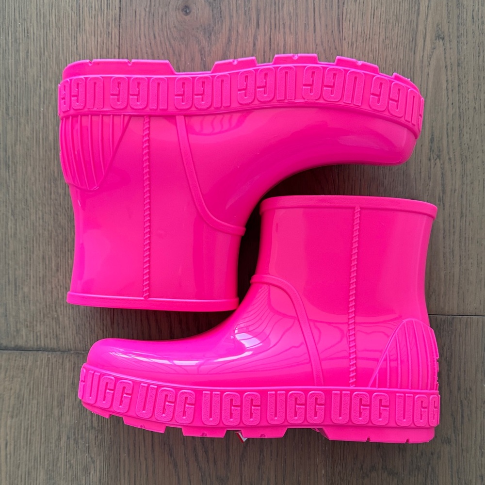UGG Womens Neon Pink Rain Boots